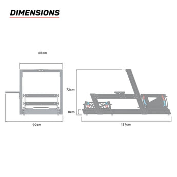 GT Omega Hybrid sim racing Cockpit Dimensions