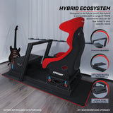 GT Omega Hybrid Cockpit ecosystem overview. Informing that the Hybrid works with Prime accessories